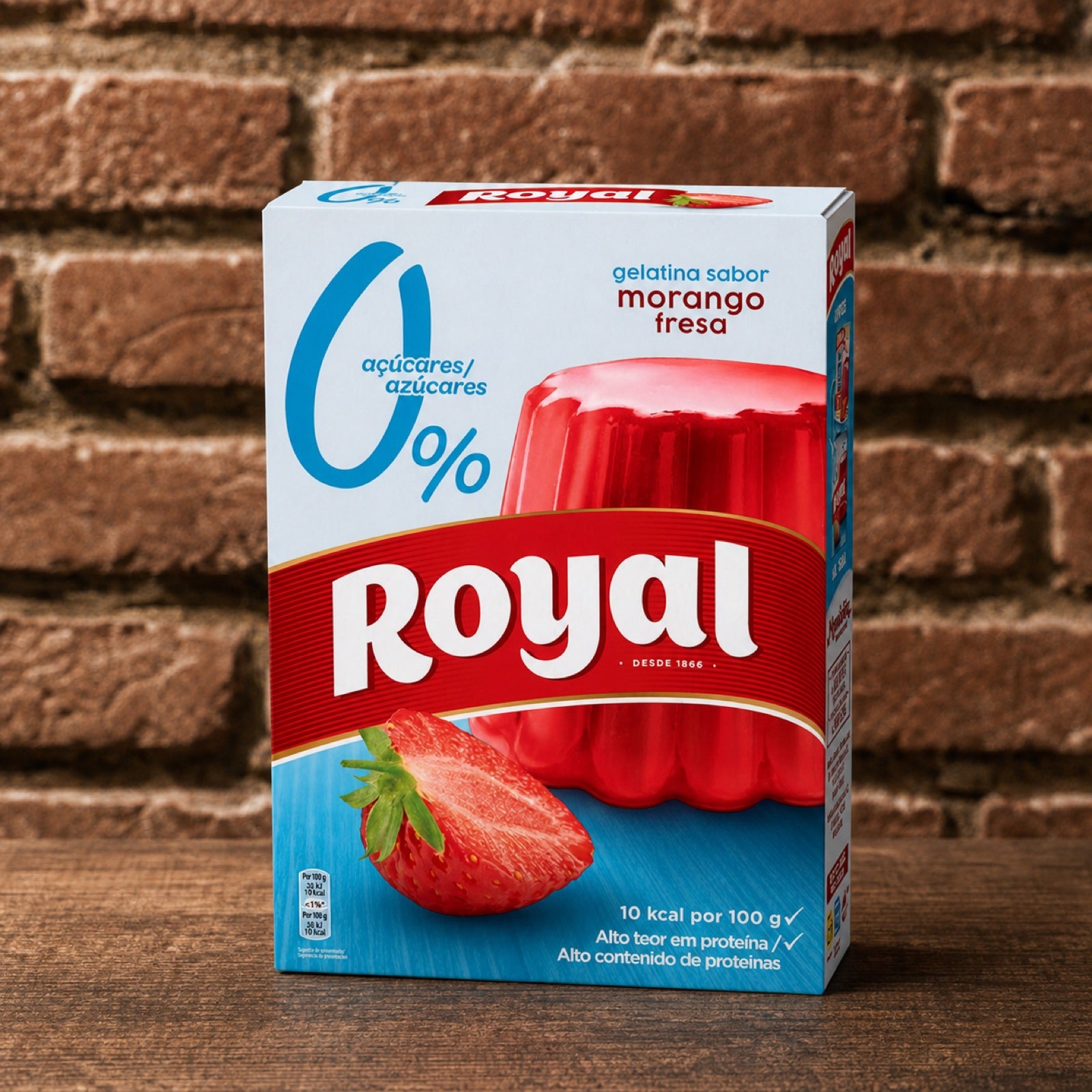 Gelatine mit Erdbeergeschmack, 0 % Zucker - 31 g