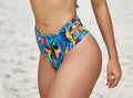 Tropical Mood Calcinha de cintura alta com tiras laterais, Coleção Plumas & Penas