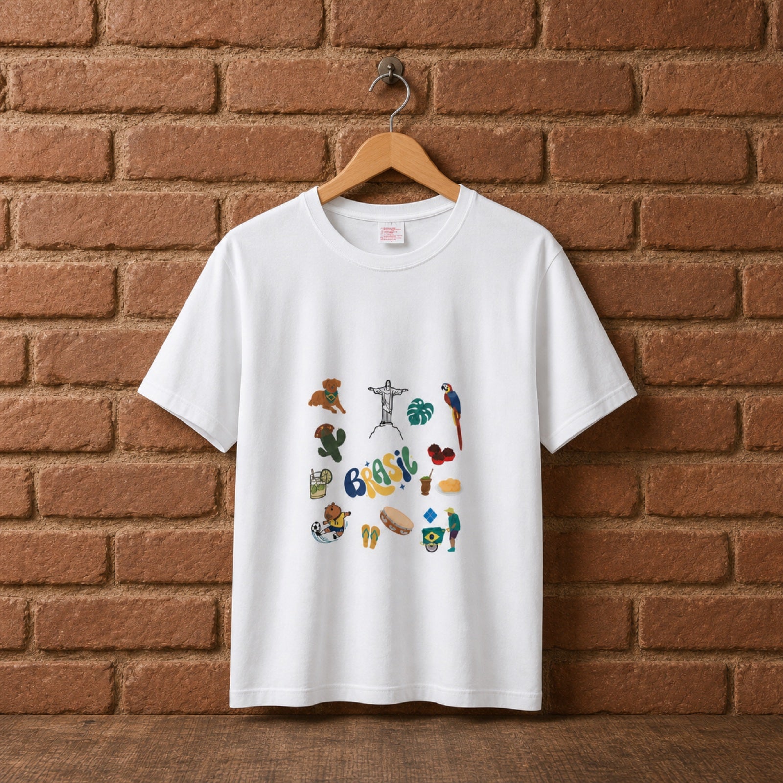 NORDIKA FORM Camiseta Brasil Ícones Coloridos