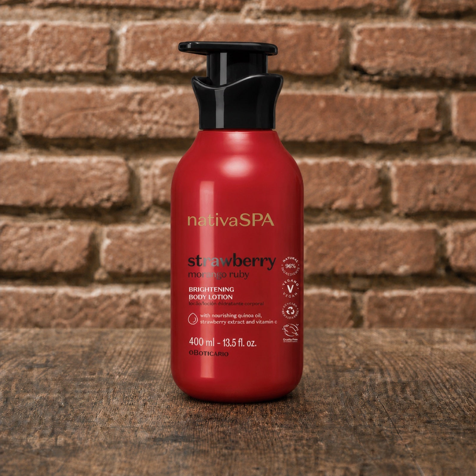 O Boticário Loção Corporal Hidratante Nativa Spa Morango Ruby 400ml