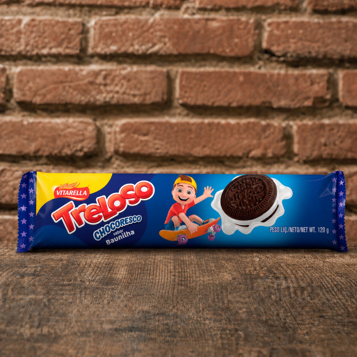Treloso Biscoito Recheado Chocoresco Baunilha 120g