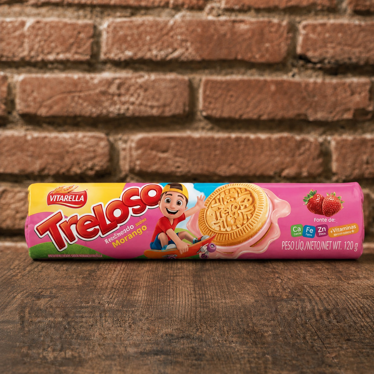 Treloso Biscoito Recheado Morango 120g