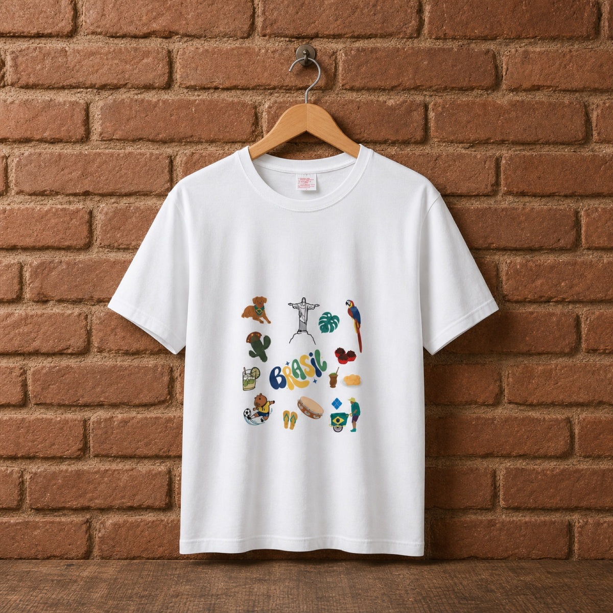NORDIKA FORM Camiseta Brasil Ícones Coloridos