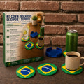Kit com 4 descansos de copo Do Brasil / Set mit 4 Untersetzern aus Brasilien